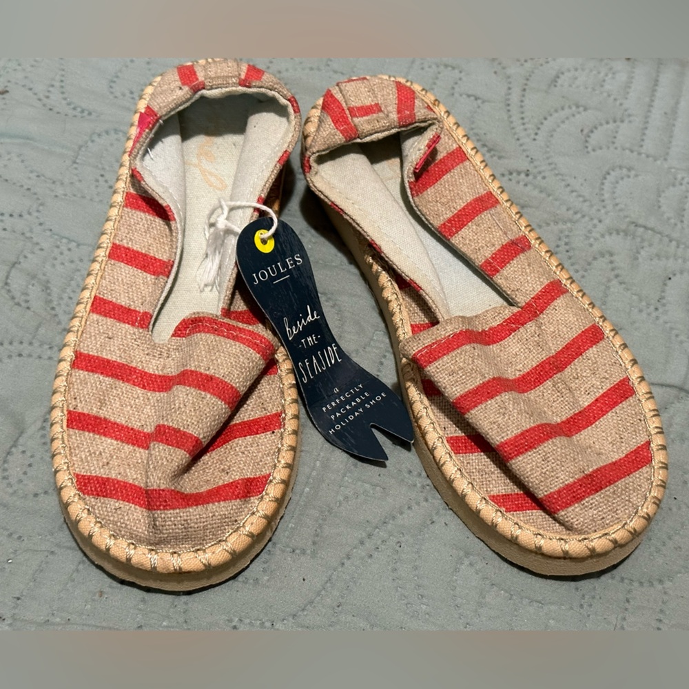 NWT Joules US 1 Striped Espadrilles